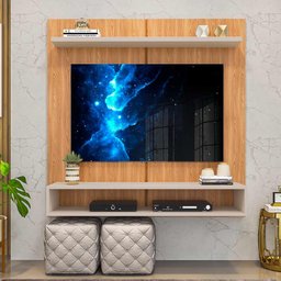 Painel Para TV Até 50 Polegadas Carvalho Nobre Griz Theo DJ Móveis - 1