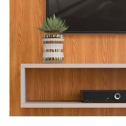 Painel Para TV Até 50 Polegadas Carvalho Nobre Griz Theo DJ Móveis - 3