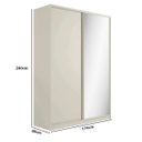 Ver imagem 4 de Guarda Roupa Bend em Mdf 174x240cm 2 Portas com Espelho Luna C831