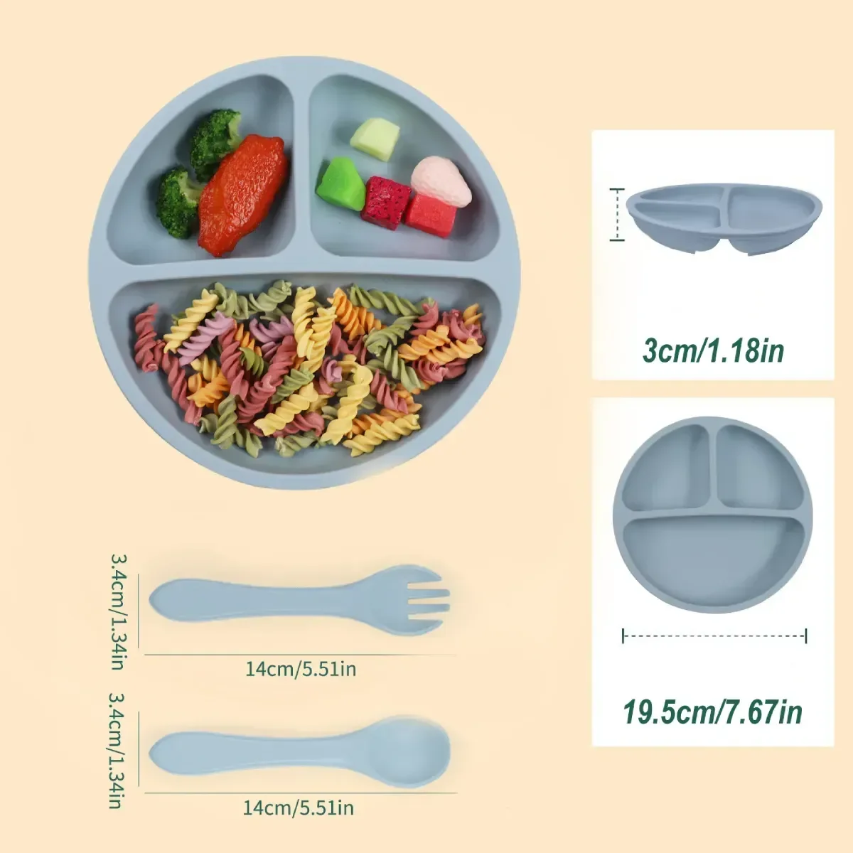 Ver imagem 5 de Conjunto de Silicone para Alimentação Infantil Snh02 Snel Home Rosa Escuro