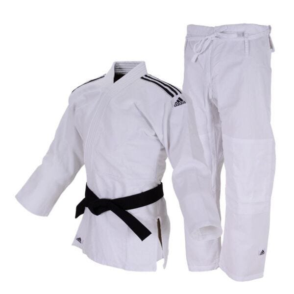 Kimono Judô Adidas Club J350 Branco com Listras na cor Preta - 180