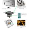 Ralo Inteligente Click Oculto Invisível Aço Inox 304 Cromado Quadrado 10 x 10cm Veda Cheiro Inseto - 3