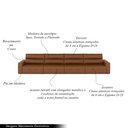 Ver imagem 4 de Sofá Retrátil 8 Lugares 524cm Nero Couro Caramelo Manchado G52 - Gran Belo