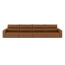 Ver imagem 6 de Sofá Retrátil 8 Lugares 524cm Nero Couro Caramelo Manchado G52 - Gran Belo