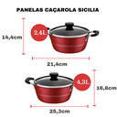 Ver imagem 2 de Jogo De Panelas Antiaderente Tramontina Sicília 10 Peças Silicia Vermelha