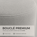 Ver imagem 4 de Puff Redondo Decorativo Bouclé Cinza 43cm para Sala e Quarto