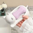 Ver imagem 6 de Saboneteira Gatinho Kit 2 Uni Porta Sabonete Gato Banheiro Lavabo Bancada Box Mesa Pia Divertido Enf