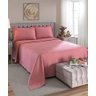 KIT COLCHA PIQUET CASAL 3PÇS LISO ROSA DOHLER - 1
