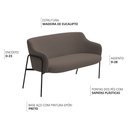 Ver imagem 3 de Sofá Namoradeira 02 Lugares 130cm Jade Base Preto Bouclé Marrom - Nexta Casa
