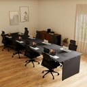 Ver imagem 6 de Mesa Estação de Trabalho 4,80 m X 1,20 m 8 Lugares Pés Painel F5 Office Cor:Preto