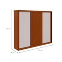 Ver imagem 2 de Guarda Roupa Casal Ollie 3 Portas Correr 6 Gavetas MDF Laqueado Frassino-Off White