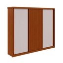 Ver imagem 1 de Guarda Roupa Casal Ollie 3 Portas Correr 6 Gavetas MDF Laqueado Frassino-Off White