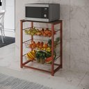 Ver imagem 1 de Fruteira com Suporte para Micro-ondas Barcelona Aço Cobre Cesto Cobre Tampo Amêndoa - Cor: Marrom