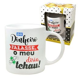 Caneca De Cerâmica Frase Dinheiro 300 Ml - 2