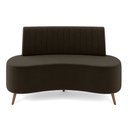 Ver imagem 2 de Sofá Living Decorativo 2 Lugares 1,35M Katara Marrom Veludo G33 - Gran Belo