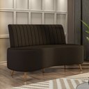 Ver imagem 1 de Sofá Living Decorativo 2 Lugares 1,35M Katara Marrom Veludo G33 - Gran Belo