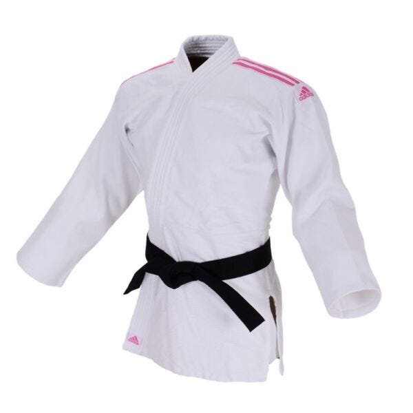 Kimono Judô Adidas Club J350 Branco com Listras na cor Rosa - 180 - 2