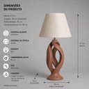Ver imagem 3 de Abajour Grego c/ Cúpula Tecido Decorativo de Cerâmica para Sala e Mesa Mocha Mousse
