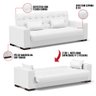 Sofá Cama 02 lugares Lisboa Corino Pés de Madeira - D'Rossi - Branco - 6