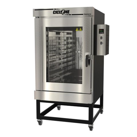 Forno Turbo Elétrico Venâncio Ciclone 10 Esteiras Interior Inox Exterior Aço Carbono Trifásico