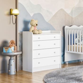 2523 - Comoda com Trocador Doce Sonho Branco/branco