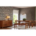 Ver imagem 1 de Conjunto Sala Jantar Nature: Balcão Buffet, Mesa, Banco e Cadeiras Madeira Pinus Rústico Escuro