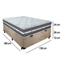 Ver imagem 4 de Cama Box Baú Casal Suede + Colchão Anjos Black Graphite Molas Ensacadas 138x188x64cm Bege