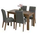Ver imagem 2 de Conjunto Sala de Jantar Mesa Tampo de Vidro 4 Cadeiras Rustic/silver Celina Madesa