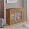 Sapateira Banco de Madeira Almofadado Corino Porta Palinha Rattan Basculante Plenitude Cor:marrom - 2