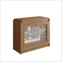 Ver imagem 4 de Sapateira Banco de Madeira Almofadado Corino Porta Palinha Rattan Basculante Plenitude Cor:marrom