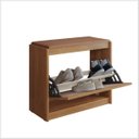 Ver imagem 3 de Sapateira Banco de Madeira Almofadado Corino Porta Palinha Rattan Basculante Plenitude Cor:marrom