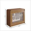 Ver imagem 5 de Sapateira Banco de Madeira Almofadado Corino Porta Palinha Rattan Basculante Plenitude Cor:marrom