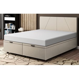 Base Cama Box Baú Queen Size Linho Bege Skybox