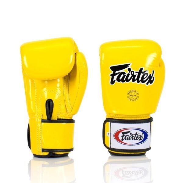 Luva de Boxe e Muay Thai Couro Fairtex Amarelo - 10 Oz - 2