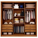 Ver imagem 3 de Guarda Roupa Casal Medelim 3 Portas 6 Gavetas Cinamomo Fendi - Novo Horizonte