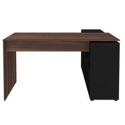 Mesa para Escritório Extensível Escrivaninha Home Office Nero A02 Ipê Preto - Lyam Decor - 8