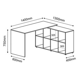 Mesa para Escritório Extensível Escrivaninha Home Office Nero A02 Ipê Preto - Lyam Decor - 6