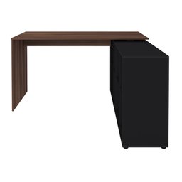 Mesa para Escritório Extensível Escrivaninha Home Office Nero A02 Ipê Preto - Lyam Decor - 7