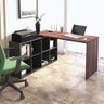 Mesa para Escritório Extensível Escrivaninha Home Office Nero A02 Ipê Preto - Lyam Decor - 2