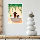 Ver imagem 1 de Quadro Banheiro Dachshunds na Banheira 24x18cm:moldura Preta