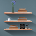 Ver imagem 1 de Kit 3 Prateleiras 80 Cm Verniz Mel Madeira Maciça com Suporte Invisivel