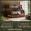 Ver imagem 2 de Triliche com Cama de Casal Solteiro em Madeira Woodstore e Aux Casal