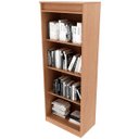 Ver imagem 1 de Estante Armário Alta Livreiro Multiuso Office 4 Prateleiras Amêndoa