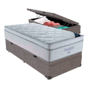 Ver imagem 1 de Cama Box Baú Solteiro Cinza e Colchão Freedom Molas Ensacadas Ortobom