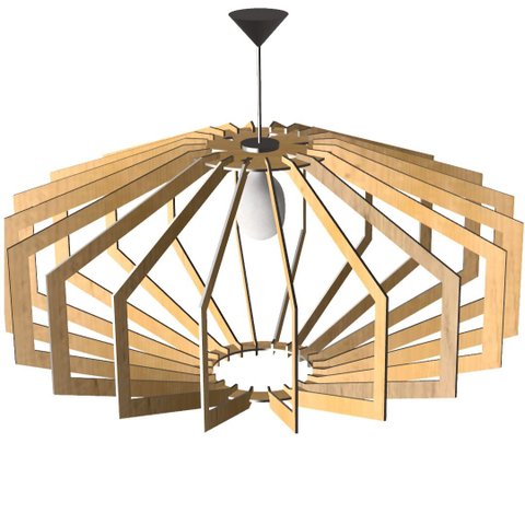 Luminária Teto tipo Pendente TRAPEZIO MDF Completa -:MDF CRU