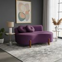 Ver imagem 2 de Sofá Decorativo Curvo Orgânico Living Veludo Roxo - Montanaris Decor