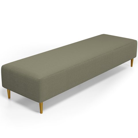 Puff Decorativo Sala de Estar Bali W01 Pés Palito 170x60cm Bouclê Oliva - Lyam Decor