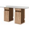 Mesa de Jantar Napoli 180x90 com Tampo de Vidro - Dj Móveis - Rústico York/Castanho Bx - 2