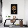 Quadro Leão Preto Animal com Moldura Sala Escritório - 4