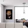 Quadro Leão Preto Animal com Moldura Sala Escritório - 3
